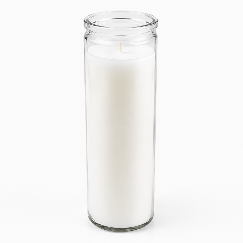 Wholesale devotional glass candle made by experienced candle manufacturer
