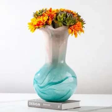 Exquisite Multi-Color Glass Vase: Perfect Decoration for TV Cabinets with Flower Arrangements and Ornaments