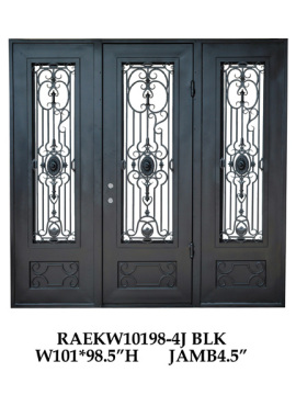 Decorative interior doors with iron