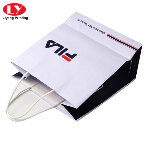 White Craft Paper Shopping Bag with Cotton Rope