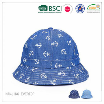Custom Full impressão Cotton Denim Bucket Hat