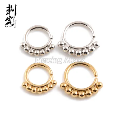 Brass Tribal Simple Ball Septum Clickers Nose Ring