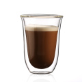 Aangepaste borosilicaatglas theekop koffie dubbelwandige bekerglas