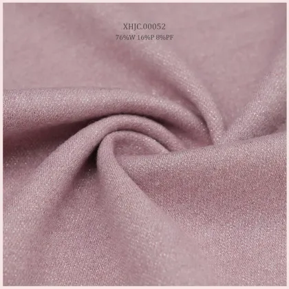 Fantastic Shiny Yarn Blend Double Face Jacquard Merino Wool Fabric for Fashion Clothing & Casual Suits