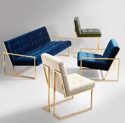 Stainless Steel Frame Hotel Sectional Sofa Beds