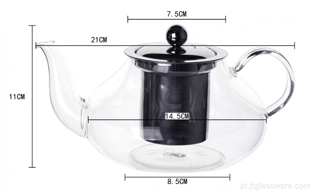 Bule de vidro SGS 900ml Pote de vidro europeu