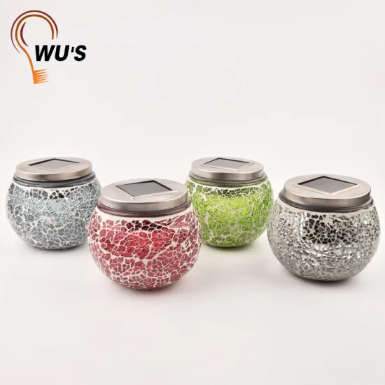 Metal Stable performance outdoor decoration glass warm white Lights mosaic solar light
