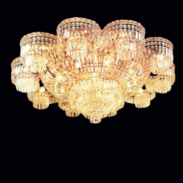 Luxury Hotel Big Size Gold Crystal Candelier Bobeche
