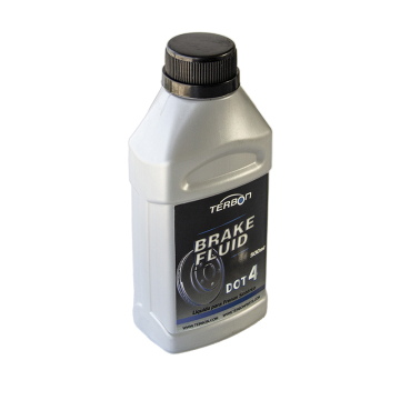 500ml Terbon Brake Fluid Dot 4-プラスチックフラットボトルカーブレーキ潤滑剤