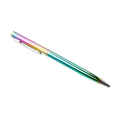 Jinghao Brand Luxury Thin Slim Rainbow Color Metal Ball Pen