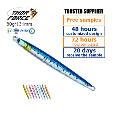 THORFORCE Metal Jig Lures 40g/60g/80g - Saltwater Fishing Lure for Casting and Slow Jigging
