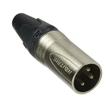 Superior Quality 3-Pole Male XLR Cable Connector - Neutrik with Nickel Housing and Silver Contacts