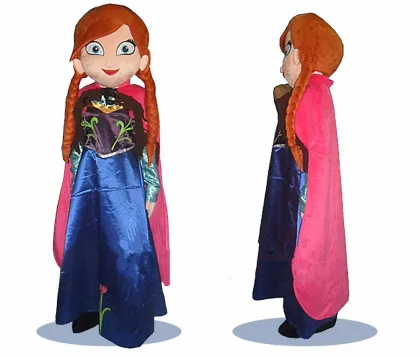 Hot Sale Frozen Cartoon Character Princess Elsa Anna and Snowman Mascot Costume Party and Festival Supply Adult Size