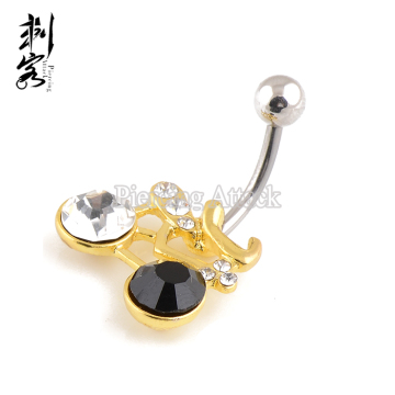 Stainless Steel Bike Shape Navel Jewelry Belly Ring