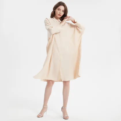 Lady Casual Dress with Asymmetric Hem