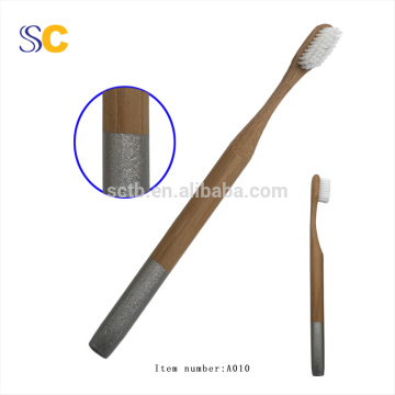 Natural Bamboo Toothbrush Round Colourful  Handle