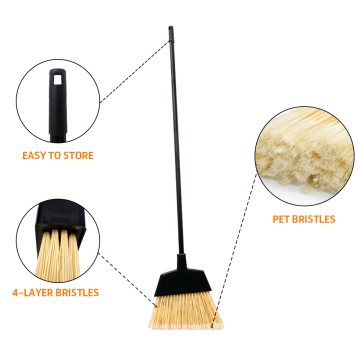 Multifunctional Plastic Angle Broom with Microfiber and Long Handle for Efficient Cleaning