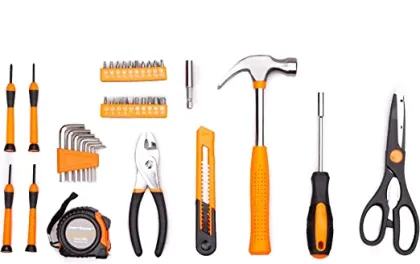 Factory Direct General Household Tool Set with Plastic Storage Box - Emergency Tools Included