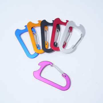 Multi-Function Outdoor Survival Snap Hook Bottle Opener Aluminum Keychain Carabiner