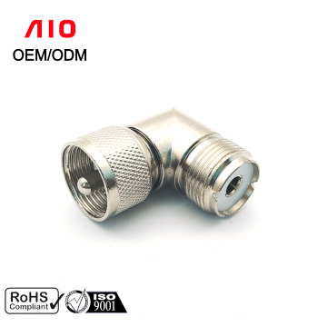 UHF L-Shape PL259 to SO239 RF Coaxial Adapter