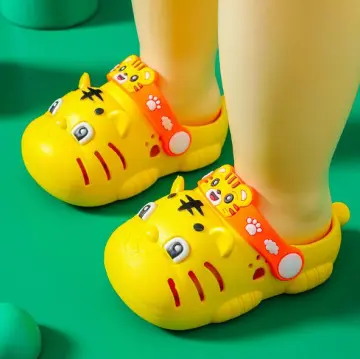 Cute Cartoon Tiger Themed Garden Shoes: Stylish Summer Footwear for Kids