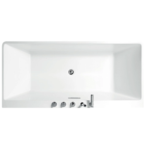 Gray Freestanding Tub Modern Style Square Freestanding Acrylic Bathtubs