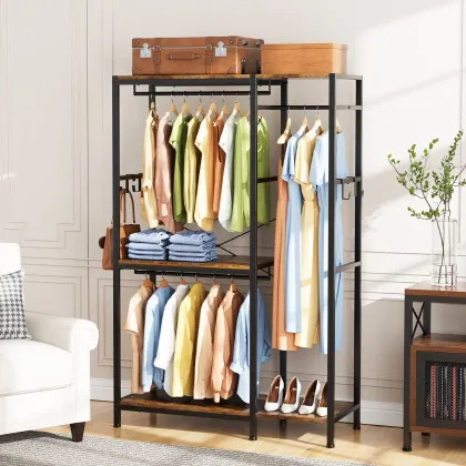 Free-Standing Closet Organizer: Heavy Duty Clothing Rack for Hanging Clothes