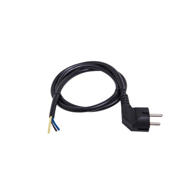 German Power Cable Plug - Black Plastic Shell 2 Pin EU 3 Prongs Schuko