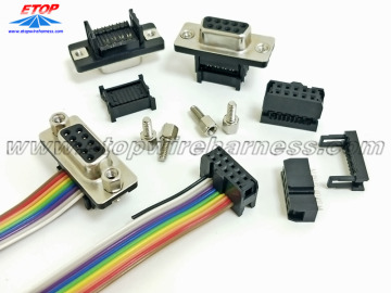 ชุดสายเคเบิล Ribbon idc แบบแบนพร้อมบรรเทาความเครียด