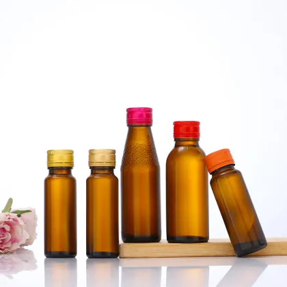 Amber Round Lean Cough Liquid Medicine Syrup in Glass Bottles with Plastic Childproof Cap