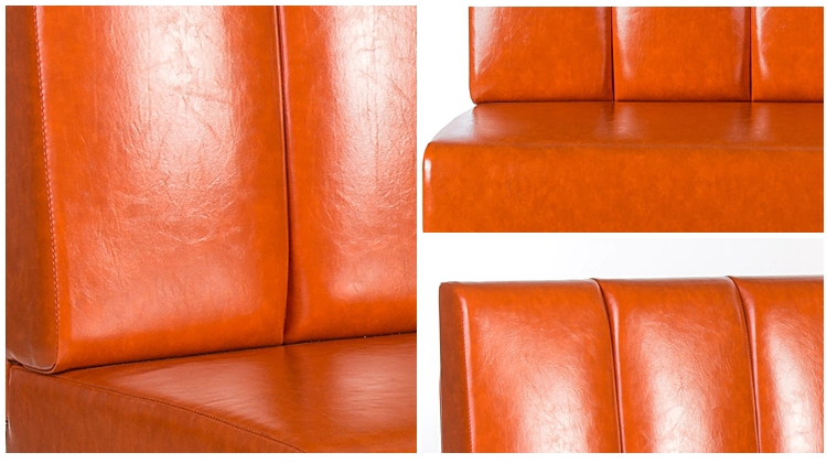 Red Leather Wood Club Furnitures Sofabooth