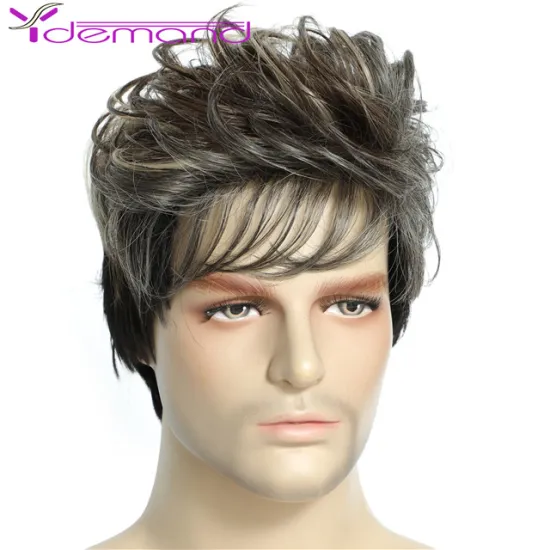 Wholesale Synthetic Handsome Short  Wig Y Demand Hair Full Replacement Hair Daily Wigs Young Men