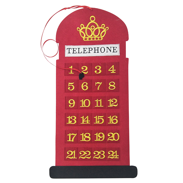 Christmas Advent Calendar With Telephone Shape