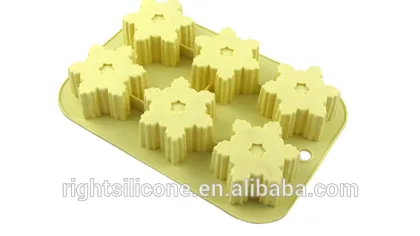 Novelty snowflake shape silicone cake baking mold