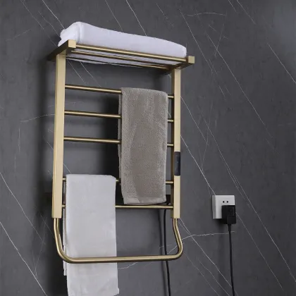 Electric Bath Towel Rack - Brushed Gold Towel Heater