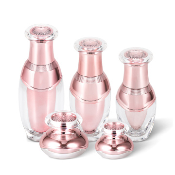 15ml 30ml 50ml 100ml luxury unique shaped empty cosmetics bottles and jar set for face cream packaging