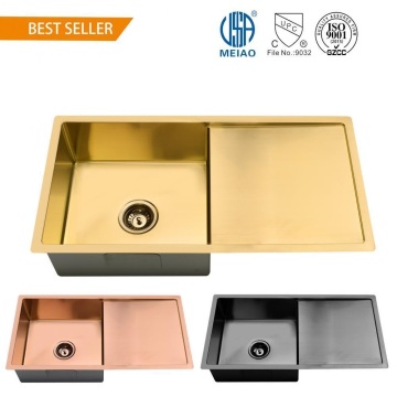 1.5mm Stainless Steel Undermount Sink with Drainboard