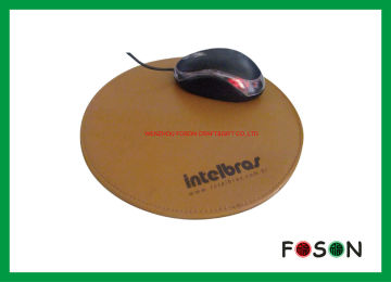 Round Non Slip Fake Gel Wrist Rest Pu Leather Mouse Pad For Gamer