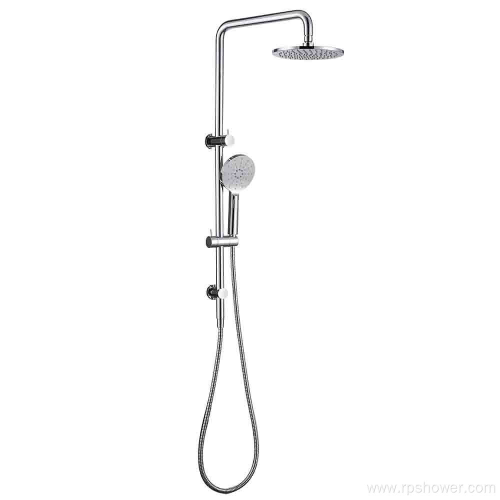 Chrome Round Rod Modern Shower System