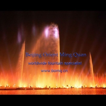 large musical fountain with 50m high spray.