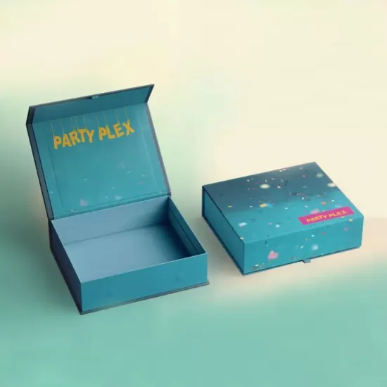 Magnetic packaging box with ribbon