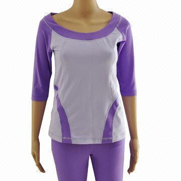 Yoga Crops for Women, made of 87% nylon and 13% spandex, 320gsm