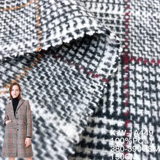 Tweed Wool Polyester Fancy Fabric For Coat