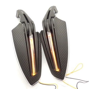 Black 7/8" 22mm Motorcycle Hand Guards with LED Running Light - Windproof Hand Protection
