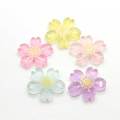 Beautiful Cherry Blossom Flower Shaped Resin Flatback Cabochon For Girls Garment Accessories Or Bedroom Ornaments Beads