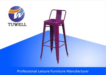 Portable Backrest Metal Tolix Chairs / Iron Bar Stool / Cool Bar Stools