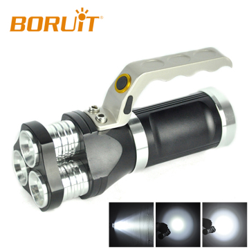 BORUIT 3pcs T6 Portable Flashlights Rechargeable LED Torch Light
