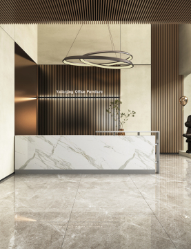 Furniture Tables Reception Desk Wood Modern Luxury Foshan Customized Small Hotel Beauty Salon Front Office 2 Person White Black