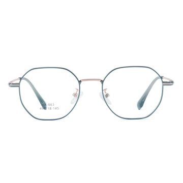 Belieye Geometric Eyeglasses Metal Frame Glasses