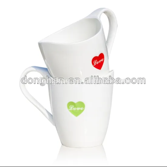 couple mug with heart shape